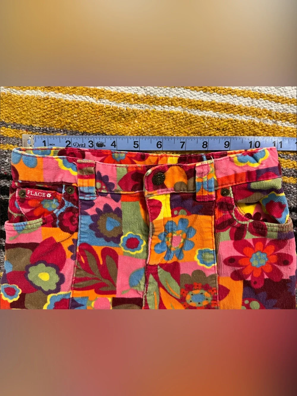The Children's Place Multicolor Floral Corduroy Patchwork Skirt
